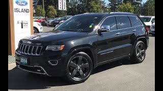 2014 Jeep Grand Cherokee Overland W leather Moonroof AWD Review  Island Ford [upl. by Flight]