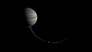 ShoemakerLevy 9 Hitting Jupiter with Orbit Trails Fragments View 720p [upl. by Meuse]