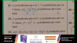 11 Buraxılışına Düşən suallardan Yeni Toplu Riyaziyyat 2023 RiyaziyyatRF [upl. by Pattie]