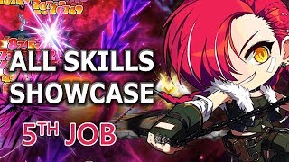 Maplestory  Cadena All Skills and 5th Job Skills Showcase [upl. by Colette]