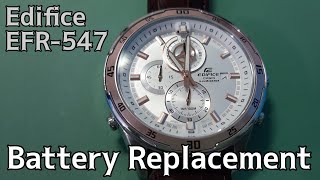 How To Change Battery a Casio Edifice EFR547 Chronograph Watch  SolimBD  DIY [upl. by Ahsila]