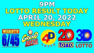 9pm Lotto Result Today April 20 2022 Wednesday [upl. by Onitram]