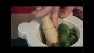 Roberto Panizza  Pesto alla Genovese using Mortar and Pestle [upl. by Ormand397]