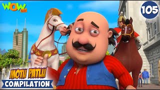 Horse of London  Motu Patlu Season 13  Compilation 105  Motu Patlu New  Cartoons For Kids spot [upl. by Buffo538]