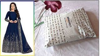 Unboxing and Review Womens Fashion Embroidered Semi Stitched Anarkali Gown  गाउन  গাউন  ಗೌನ್ [upl. by Wycoff863]