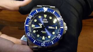 Unboxing Relógio Orient Netuno Diver 500M Azul Ref 469SS073  Thuaro Relógios [upl. by Annyahs]