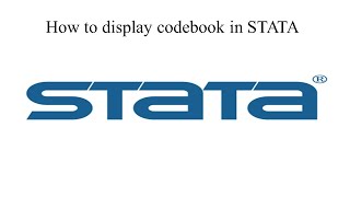 Data management in STATA  How to display codebook in STATA [upl. by Nessy29]