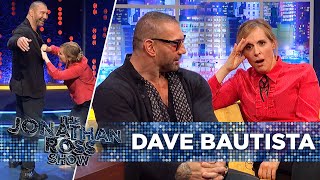 Dave Bautista Rips Shirt During JiuJitsu Demonstration  The Jonathan Ross Show [upl. by Asirral]