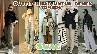 STYLE HIJAB UNTUK CEWEK TOMBOY SWAG OUTFIT IDEAS [upl. by Jempty]