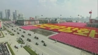 Massive parade for North Koreas 65th birthday [upl. by Latihs689]