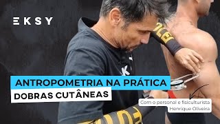 Antropometria na prática  Coletando dobras cutâneas de um fisiculturista [upl. by Etterraj]