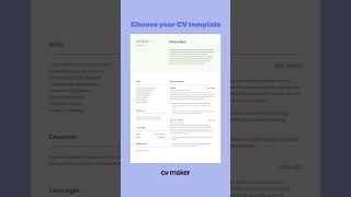 Choose a professional CV Template CVMaker shorts [upl. by Turnheim]