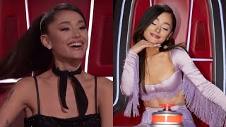 Ariana Grande and Her quotthank u nextquot Button  The Voice 2021 [upl. by Melgar]