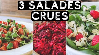 3 recettes de salades crues vegan santé et gourmandes [upl. by Ebaj]