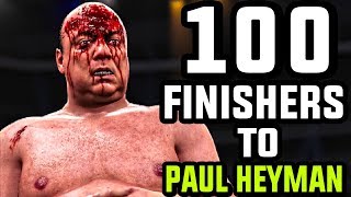 WWE 2K17  100 Finishers To Paul Heyman [upl. by Mikkanen]