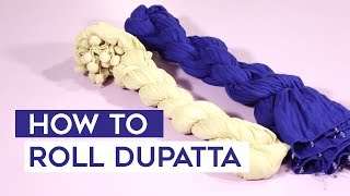 How to Roll Dupatta   DIY Making Curls  Crushing Effect on Scarfs and Dupatta [upl. by Sajovich]