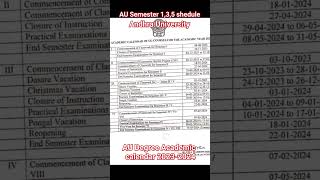 Andhra University Degree academic calendar 20232024 degree exam bsc class math AU job [upl. by Ephrayim452]