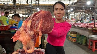 Market show cook BBQ Beef with tofu sauce recipe  in my village [upl. by Nell]