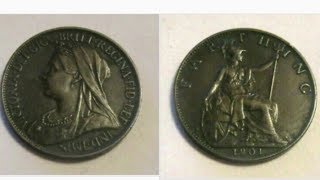 UK Victoria 1901 Farthing coin VALUE [upl. by Rydder]