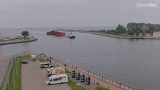 Barge Loaded With Coal Inbound Gdansk Poland [upl. by Eseeryt]