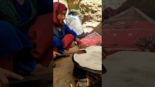 Village Life in Afghanistan  Baking Afghan Nan bread on Tabak “Flat Pan” villageyt shorts [upl. by Yalcrab]