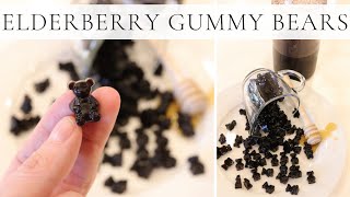 HOW TO MAKE ELDERBERRY GUMMY VITAMINS FROM HOMEMADE SYRUP  IMMUNE BOOSTING GUMMY BEARS FROM SCRATCH [upl. by Leund]