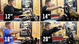 8 Ape Hangers on 8 Different Harley Davidsons  Comparing 10quot to 20quot Tall Handlebars [upl. by Atlante]