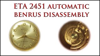 Benrus Wristwatch ETA 2451 Disassembly amp Reassembly Timelapse [upl. by Yenahs584]