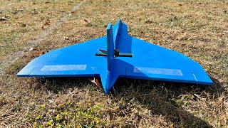 Diy Foam Board Vulcan RC Airplane First Flight Easy Build [upl. by Ydorb]