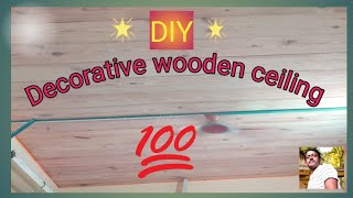 DIY  Decorative wooden ceiling for our home [upl. by Atnuahc]