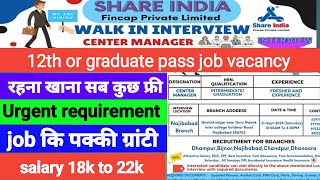 Share india fincap pvt ltd  microfinance job vacancy 👆 [upl. by Anicnarf]