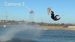 3 SOLOSHOTs Filming 1 Wakeboarder Shredding Texas Ski Ranch [upl. by Yssor]