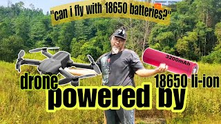 Drone Powered by 18650 Liion Batteries  Terbangkan Drone Menggunakan 18650 Liion Bateri [upl. by Schacker284]