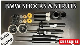 how to change bmw rear shock absorbers bmw rear strutsshock absorber replacement [upl. by Attemaj]