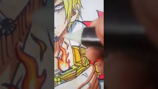 Drawing zanji one piece with alcohol markers subscribe please👆 [upl. by Ahsemak89]