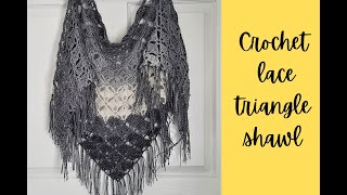 Crochet triangle lace shawl [upl. by Hindorff]