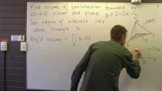 Double integrals Volume of a tetrahedron [upl. by Brechtel550]