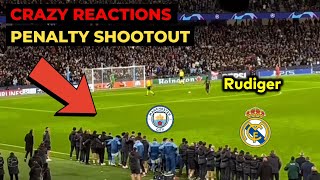 Man City vs Real Madrid penalty shootout Crazy reactions to Rudiger penalty goal [upl. by Prosper]