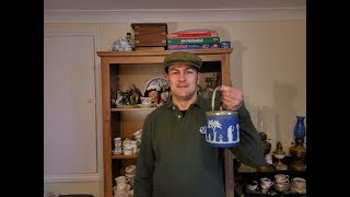 Antique Wedgwood Blue Jasperware Jar and Biscuit Barrel [upl. by Ticknor511]