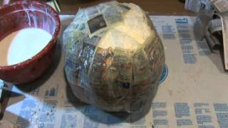 How to make a paper mache pumpkin [upl. by Hodess]