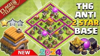 New Town hall 6Th6 Base  Town hall 6Th6 FarmingTrophyPushing  New Coc Th6 Base Link 2024 [upl. by Lucille]