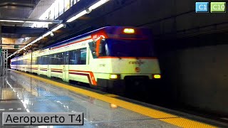 Aeropuerto T4  C1  C10  Cercanías Madrid  Renfe 446  Civia [upl. by Haodnanehs]