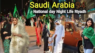 Unbelievable Celebration 94rd National Day in Saudi Arabia 🇸🇦  Night Life in Riyadh [upl. by Namia]