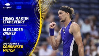 Tomas Martin Etcheverry vs Alexander Zverev Condensed Match  2024 US Open Round 3 [upl. by Enidlarej]