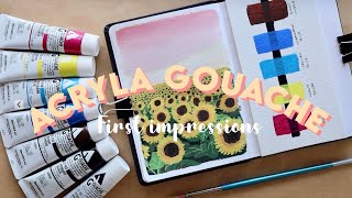 TRYING HOLBEIN ACRYLA GOUACHE  First Impressions [upl. by Erine]