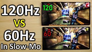 120hz vs 60hz display in slowmo [upl. by Matusow]