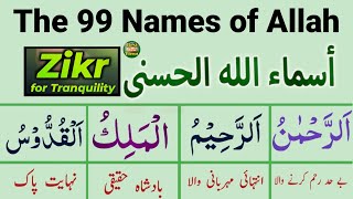 Asma ul Husna Zikr for Tranquility  99 names of allah with urdu translation  Allah Ke 99 Naam  HD [upl. by Sitoiyanap]