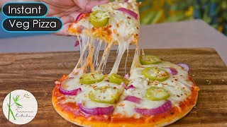 No Oven Veg Pizza using Readymade base  Secret to make Readymade base better  The Terrace Kitchen [upl. by Zampardi]