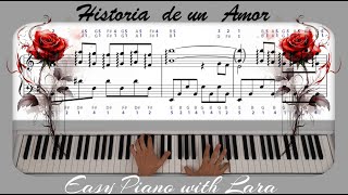 Learn How To Play quotHISTORIA DE UN AMORquot Giovanni Marradi Easy Piano Tutorial amp Music Sheet [upl. by Novit775]