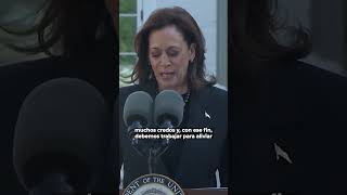 Debemos aliviar el inmenso sufrimiento de los palestinos inocentes de Gaza Kamala Harris Latinus [upl. by Lleznol]